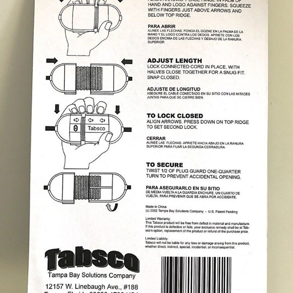 Tabsco Plug Guard Black Plastic Adjustable Home Garden On-the-Job - Picture 2 of 2